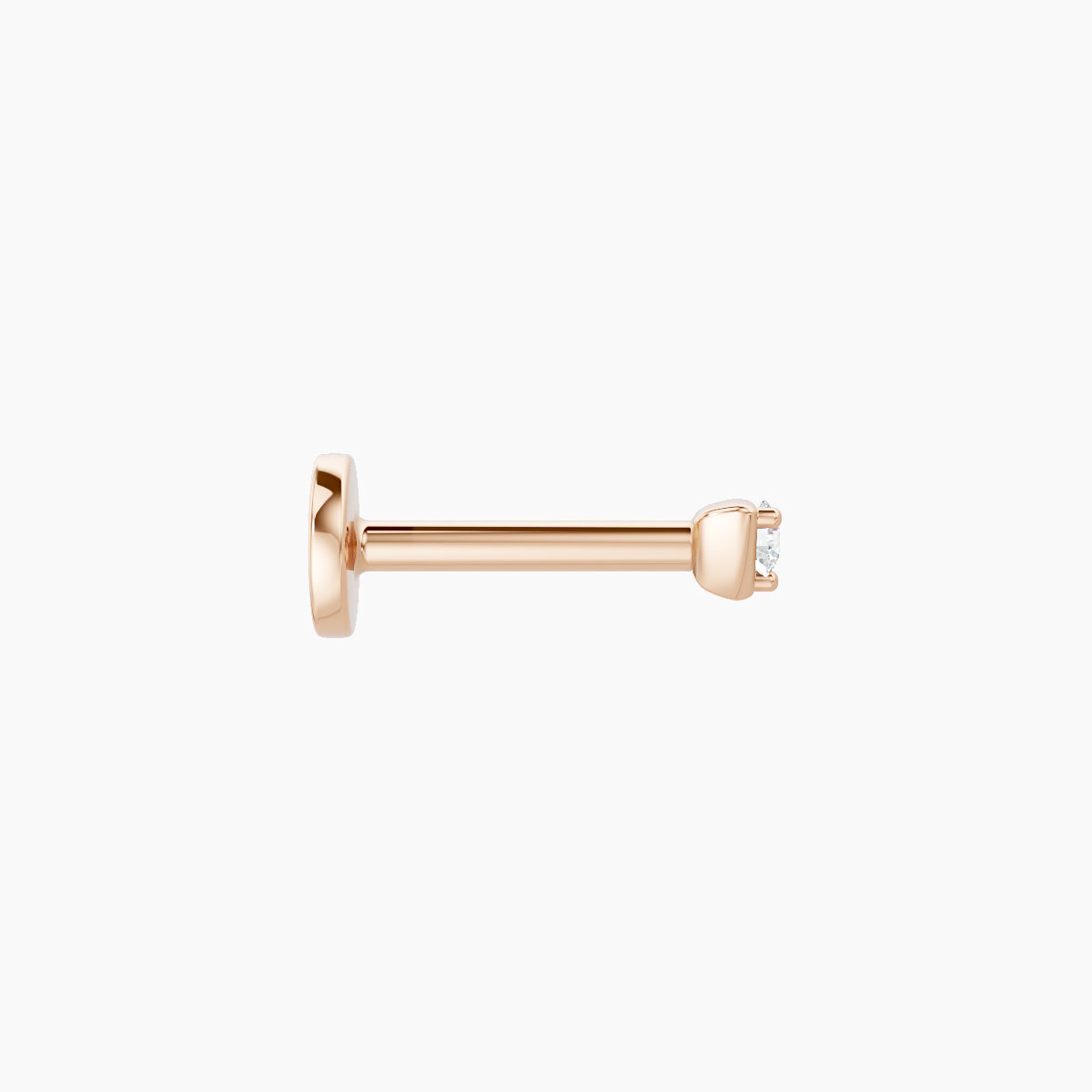 Leda | 18k Rose Gold 2 mm 6.5 mm Round Diamond Nose Piercing