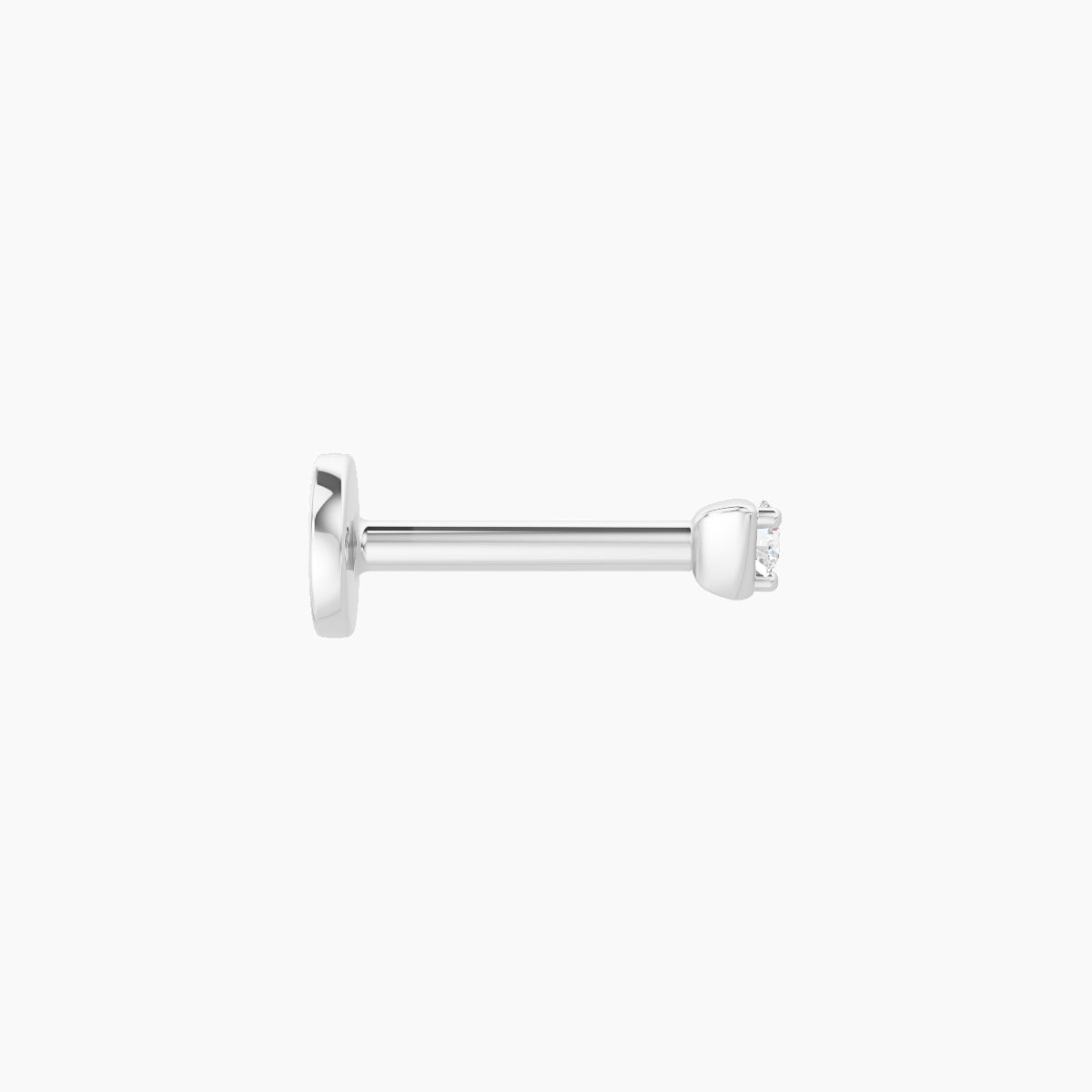 Leda | 18k White Gold 2 mm 6.5 mm Round Diamond Nose Piercing