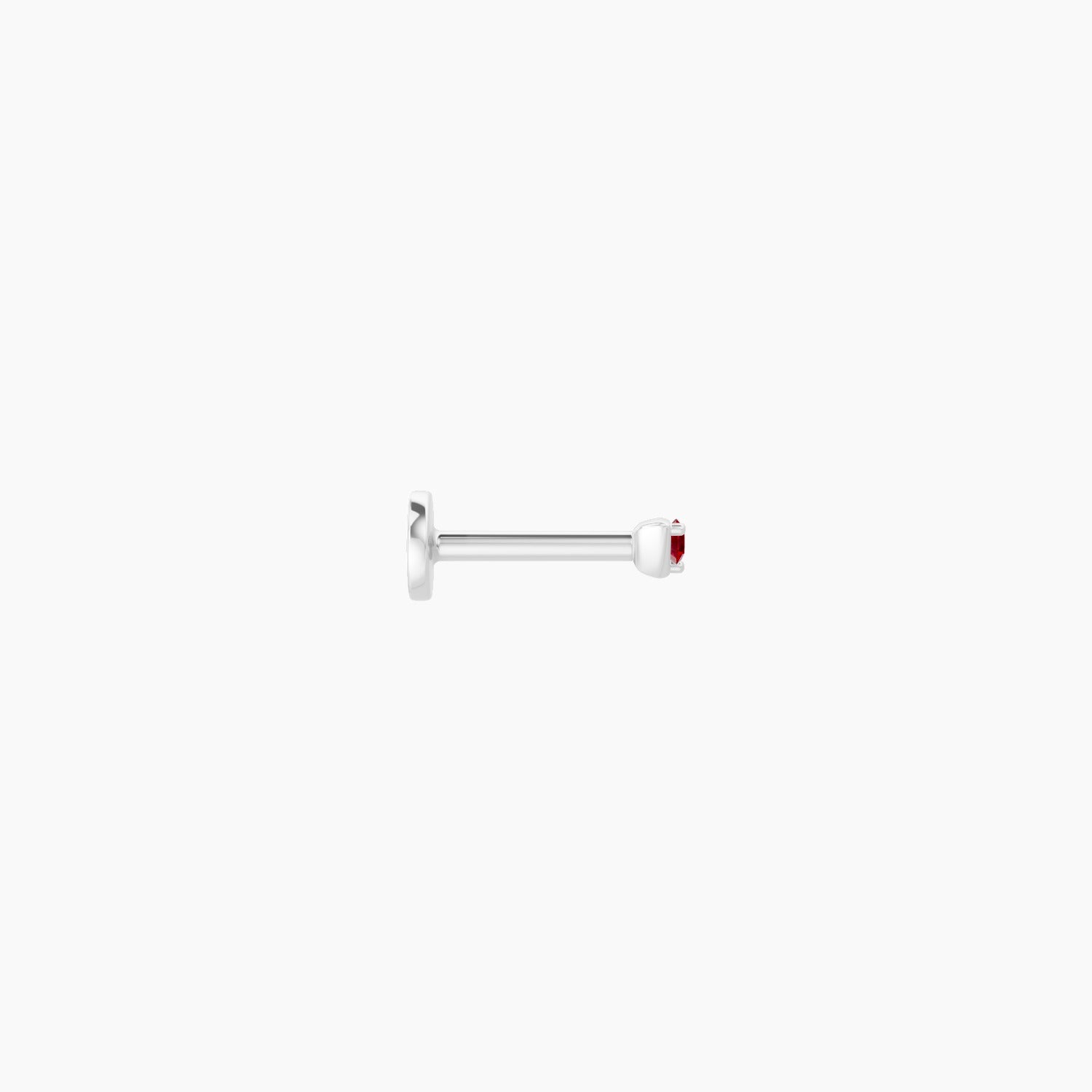 Leda | 18k White Gold 6.5 mm 2 mm Round Ruby Nose Piercing