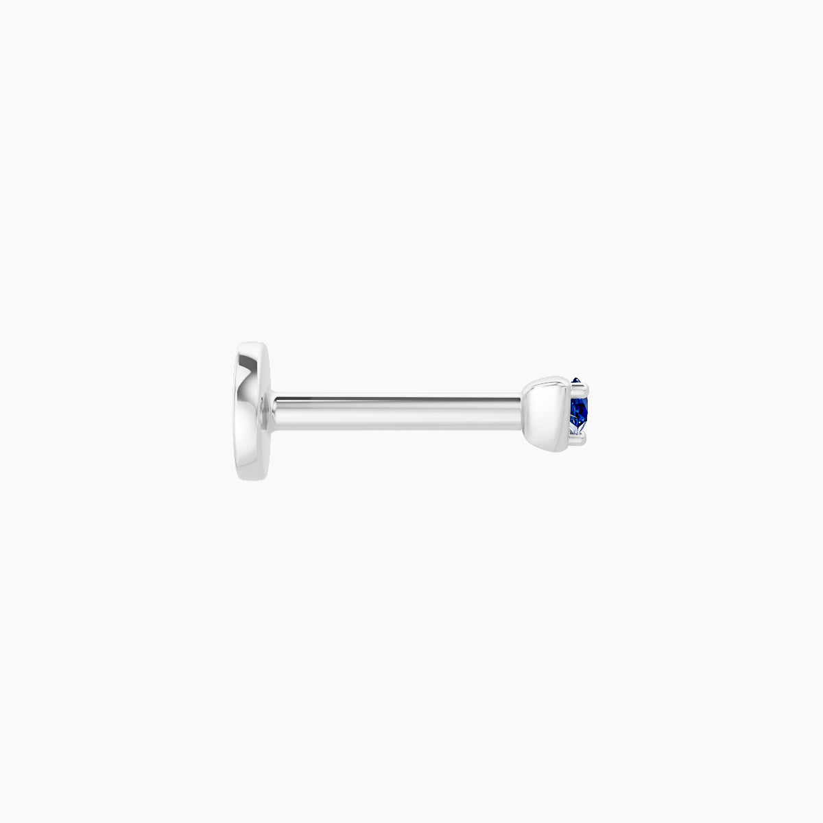 Leda | 18k White Gold 6.5 mm 2 mm Round Sapphire Nose Piercing