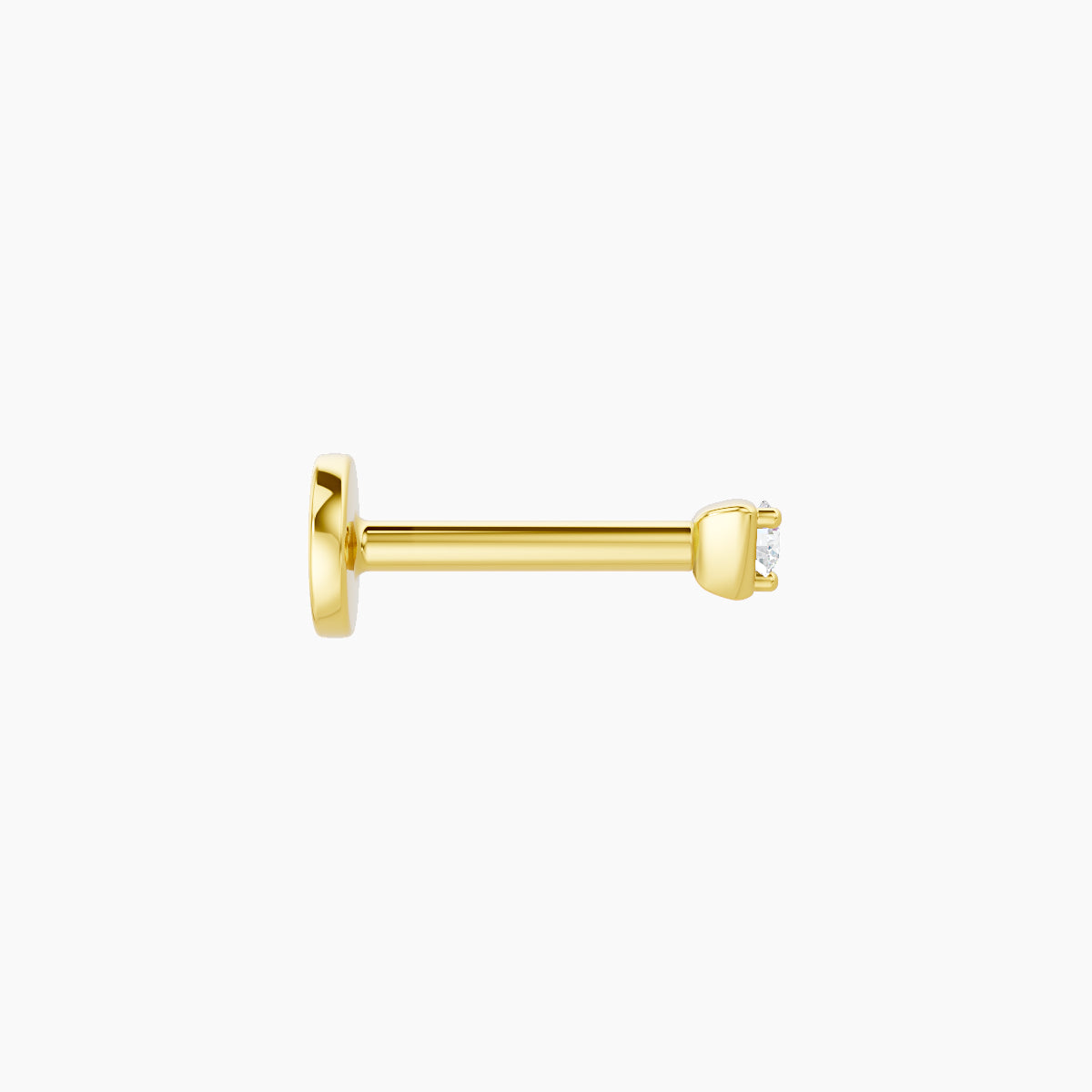 Leda | 18k Yellow Gold 2 mm 6.5 mm Round Diamond Nose Piercing