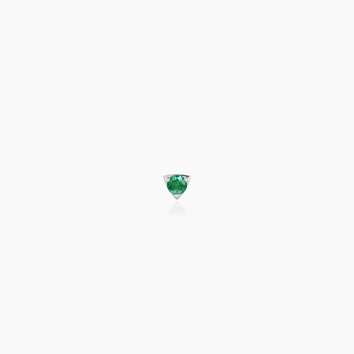Leda | 18k White Gold 6.5 mm 2 mm Round Emerald Nose Piercing