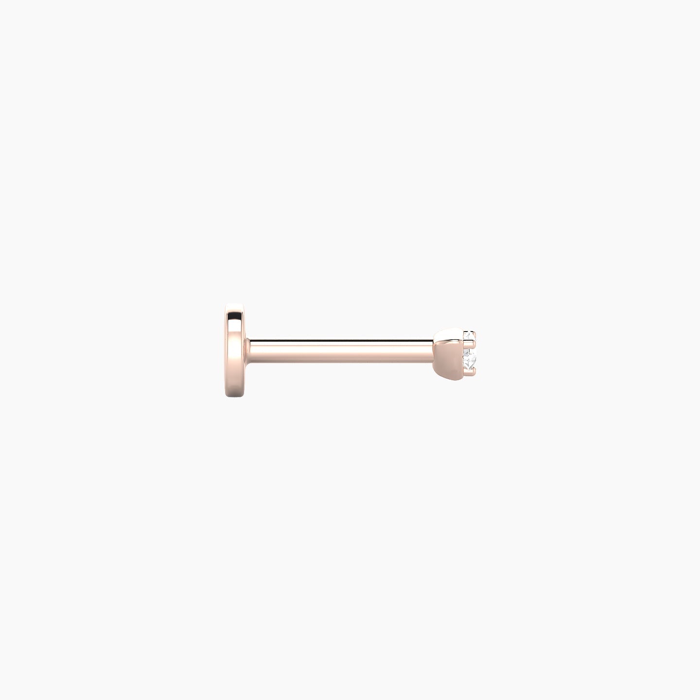 Leda | 18k Rose Gold 2 mm 6.5 mm Round Diamond Nose Piercing