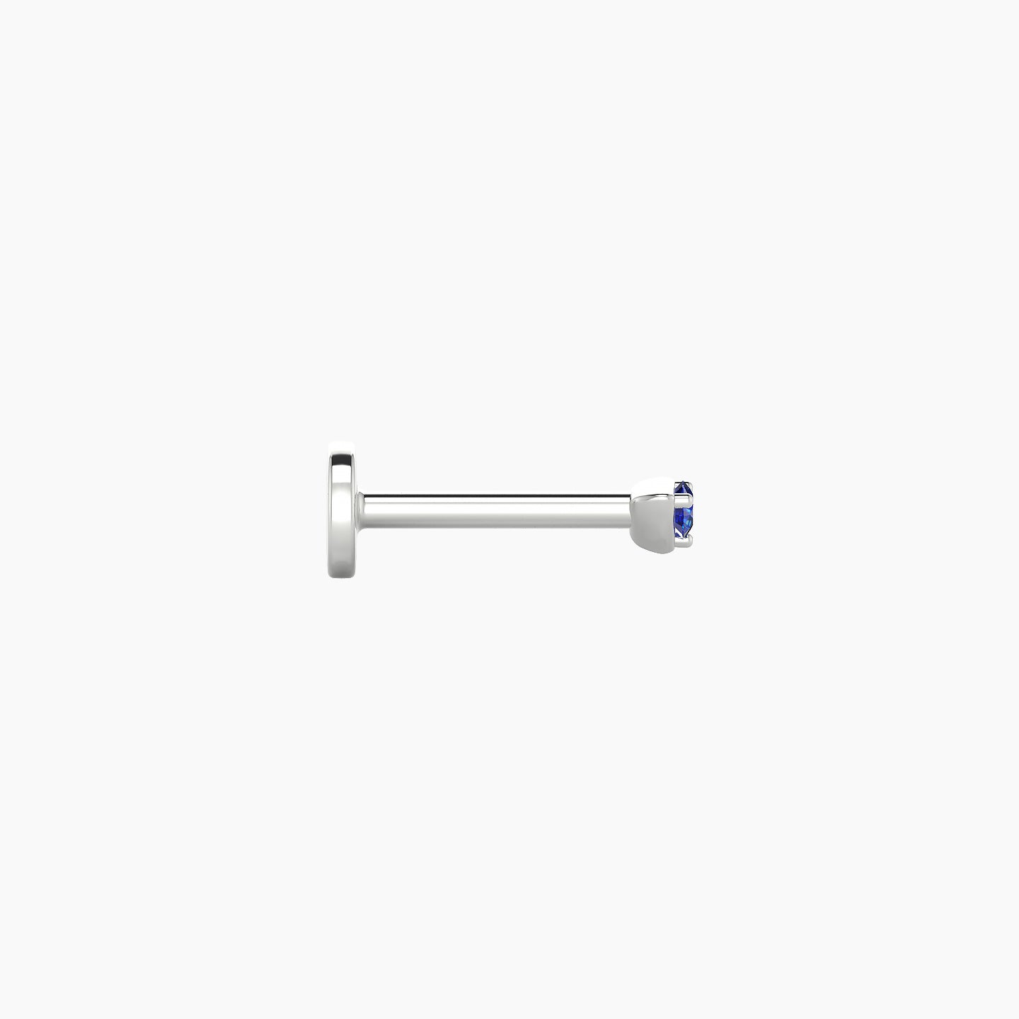 Leda | 18k White Gold 6.5 mm 2 mm Round Sapphire Nose Piercing
