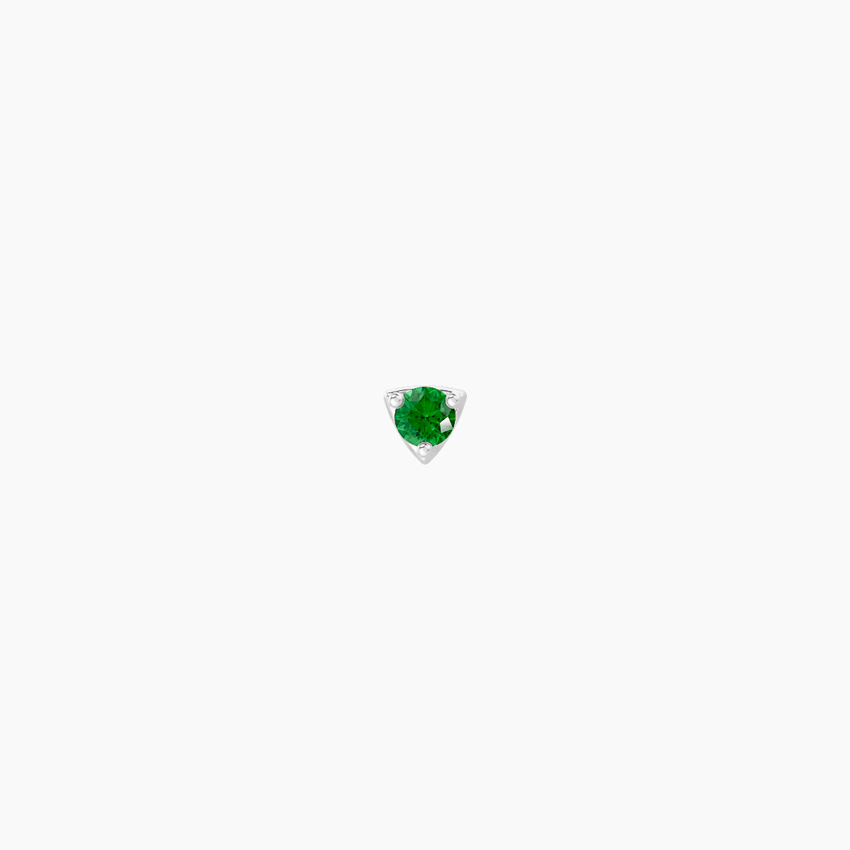 Leda | 18k White Gold 6.5 mm 2 mm Round Emerald Piercing