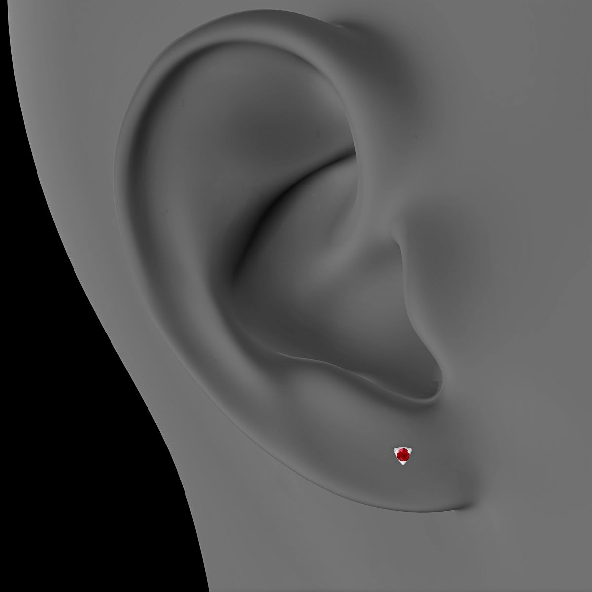 Leda | 18k White Gold 6.5 mm 2 mm Round Ruby Piercing