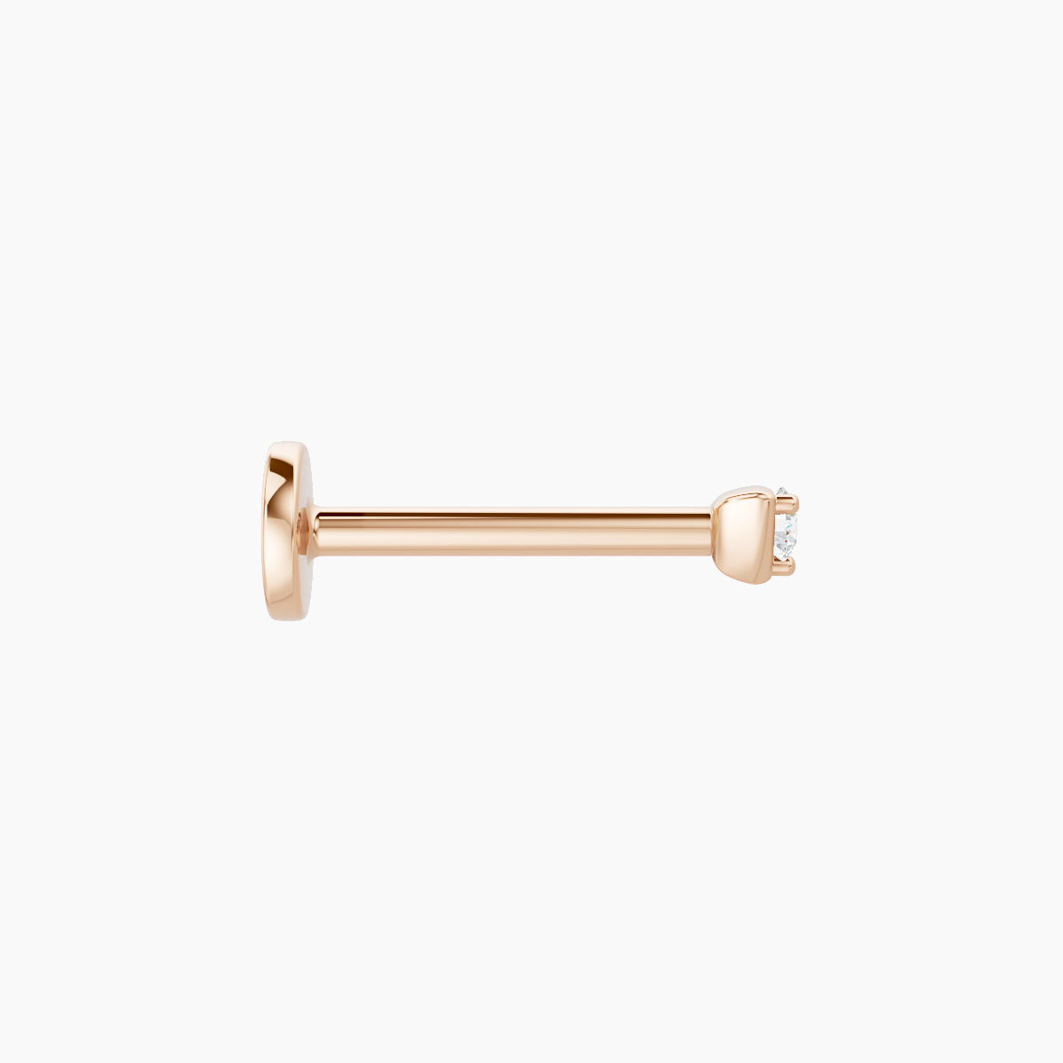 Leda | 18k Rose Gold 2 mm 8 mm Round Diamond Nose Piercing