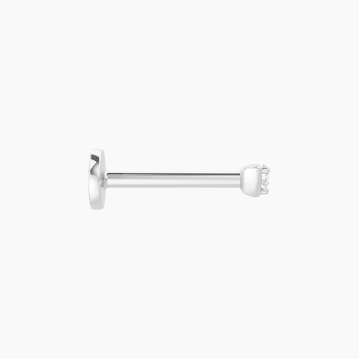 Leda | 18k White Gold 2 mm 8 mm Round Diamond Nose Piercing