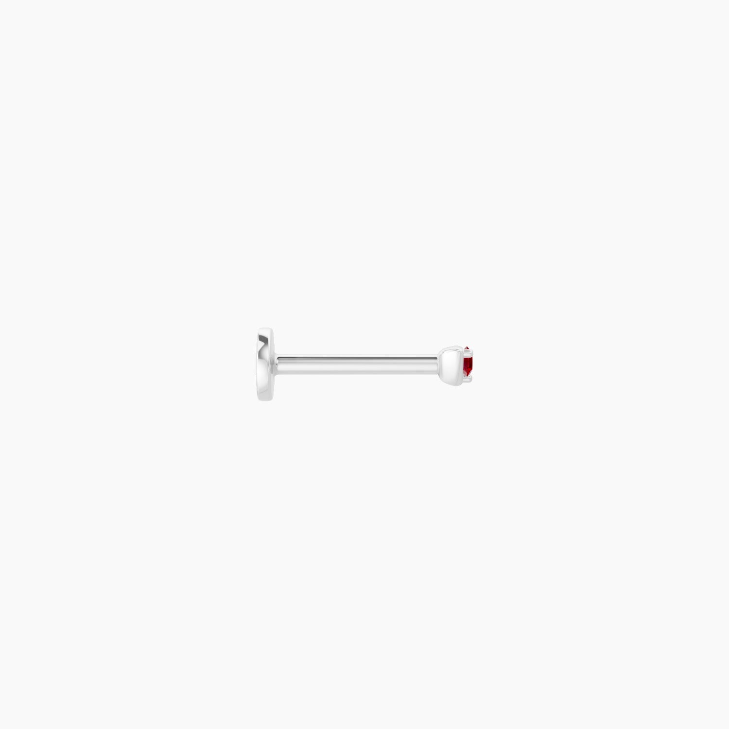 Leda | 18k White Gold 8 mm 2 mm Round Ruby Nose Piercing
