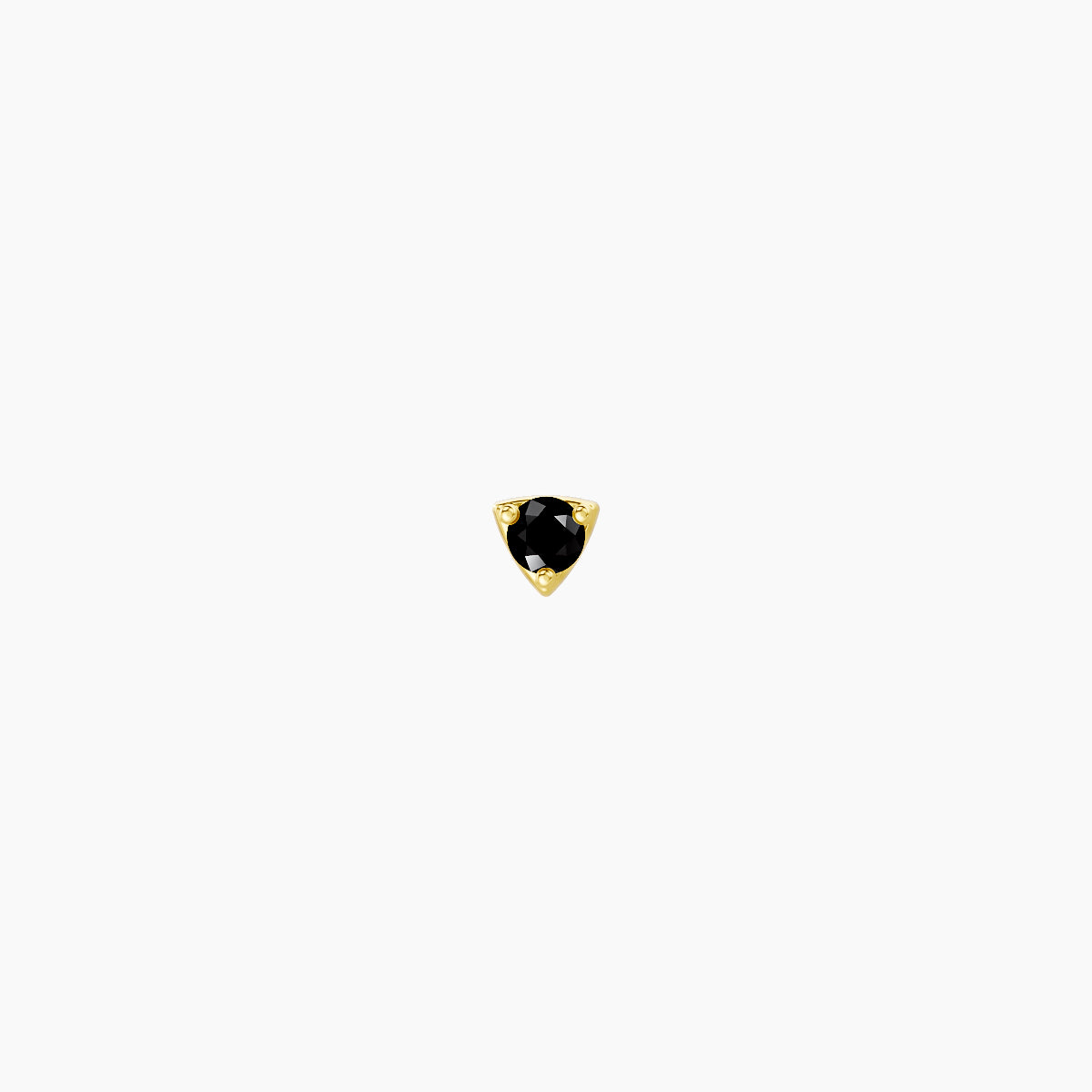 Leda | 18k Yellow Gold 8 mm 2 mm Round Black Diamond Nose Piercing