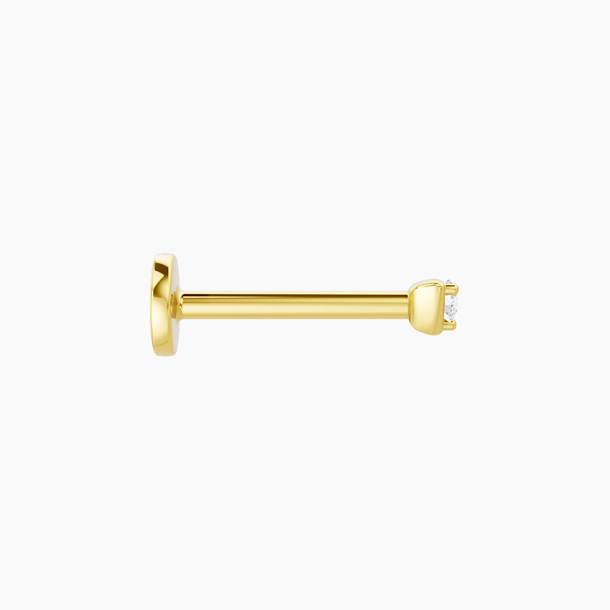 Leda | 18k Yellow Gold 2 mm 8 mm Round Diamond Nose Piercing