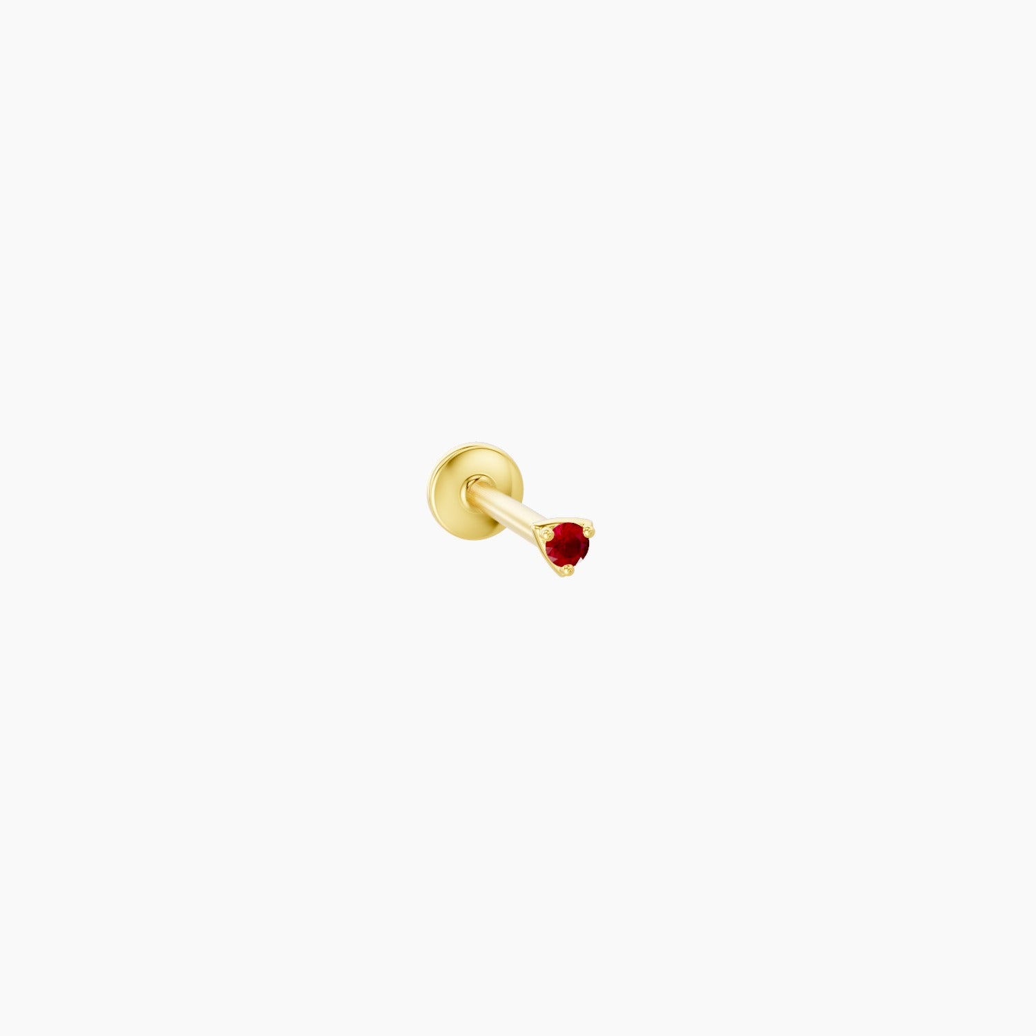 Leda | 18k Yellow Gold 8 mm 2 mm Round Ruby Nose Piercing