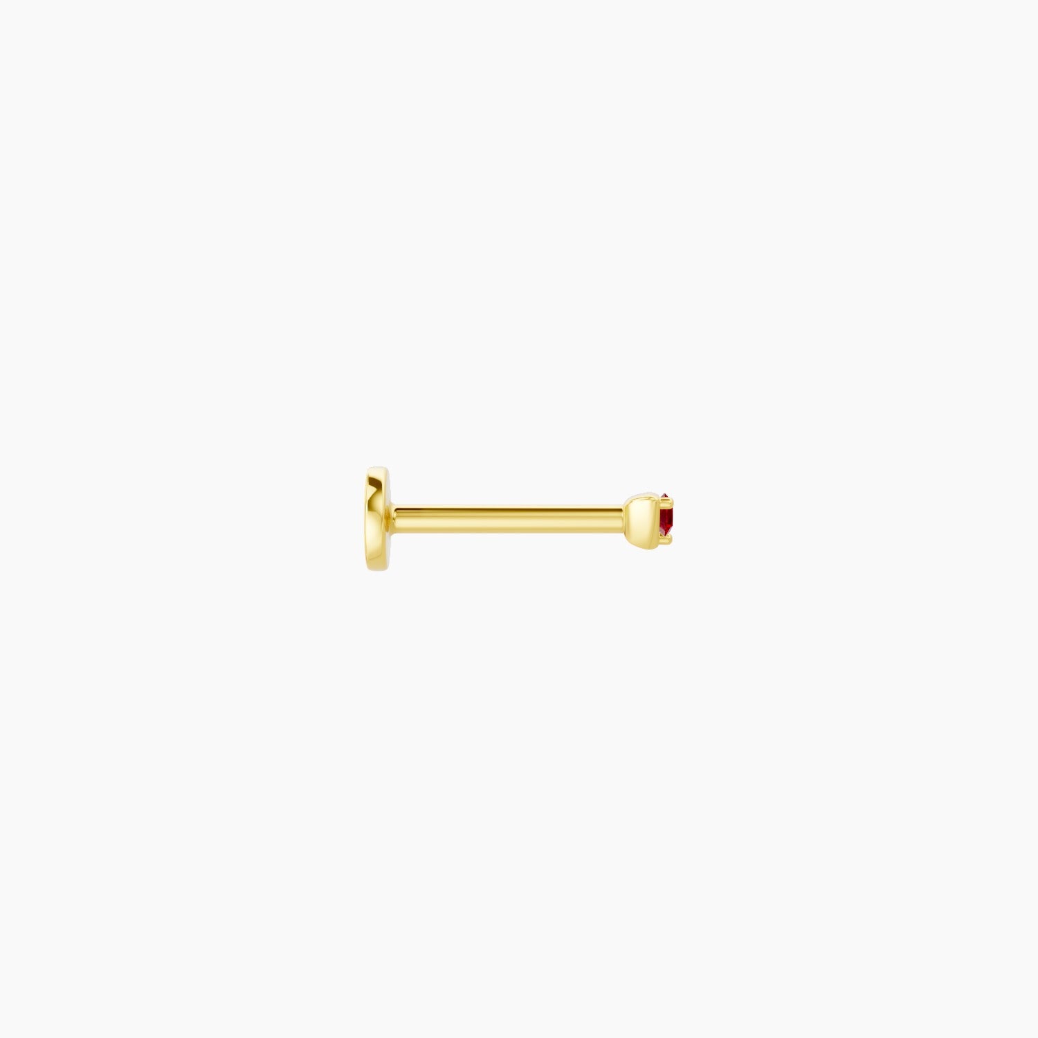 Leda | 18k Yellow Gold 8 mm 2 mm Round Ruby Nose Piercing