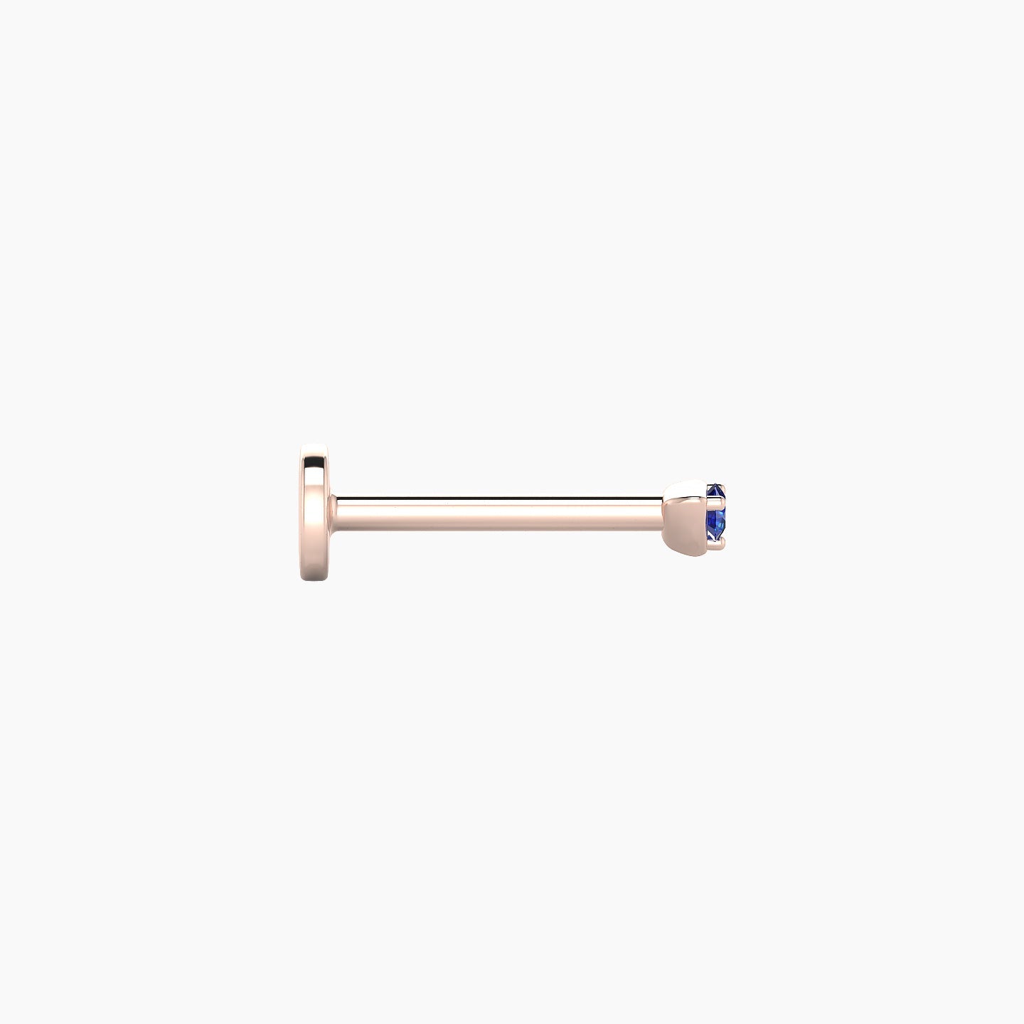 Leda | 18k Rose Gold 8 mm 2 mm Round Sapphire Nose Piercing