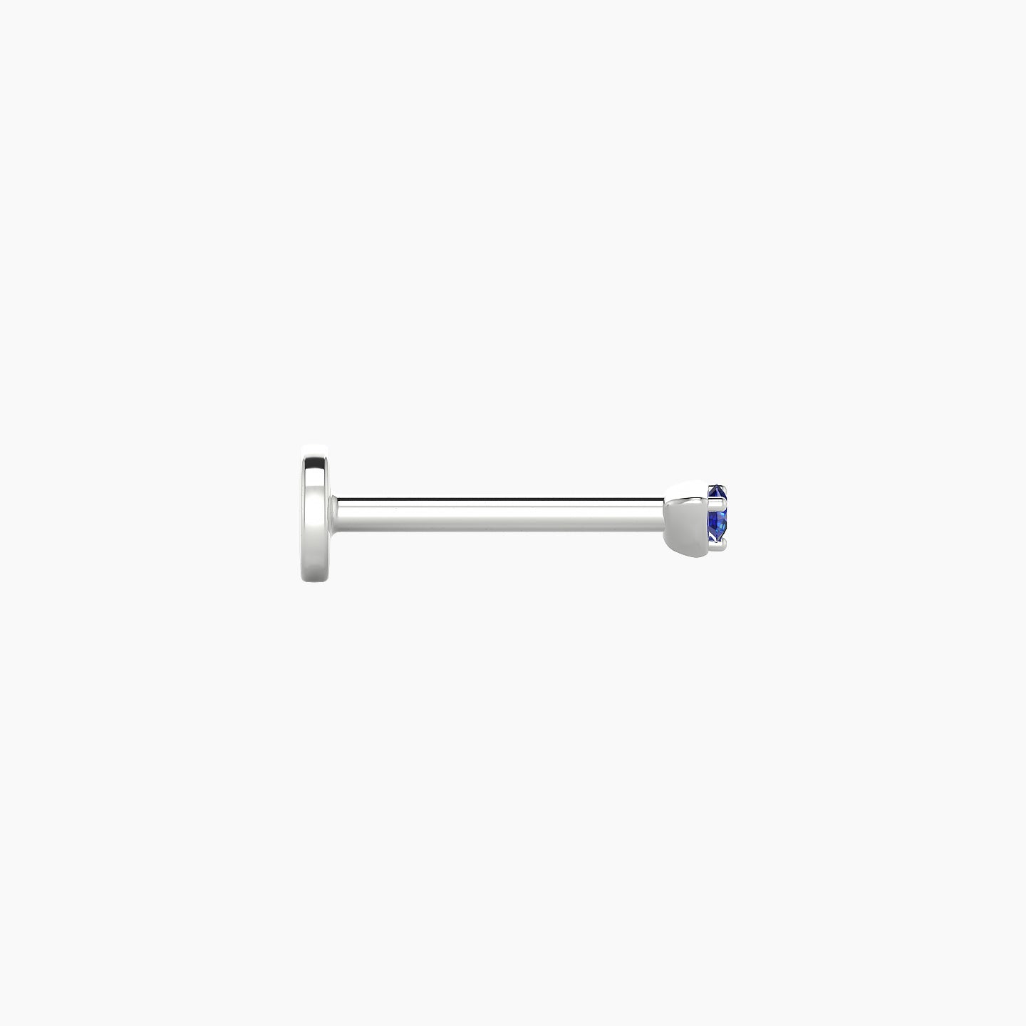 Leda | 18k White Gold 8 mm 2 mm Round Sapphire Nose Piercing