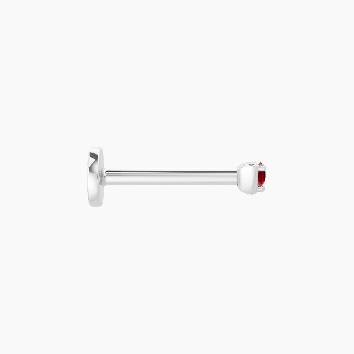 Leda | 18k White Gold 8 mm 2 mm Round Ruby Piercing