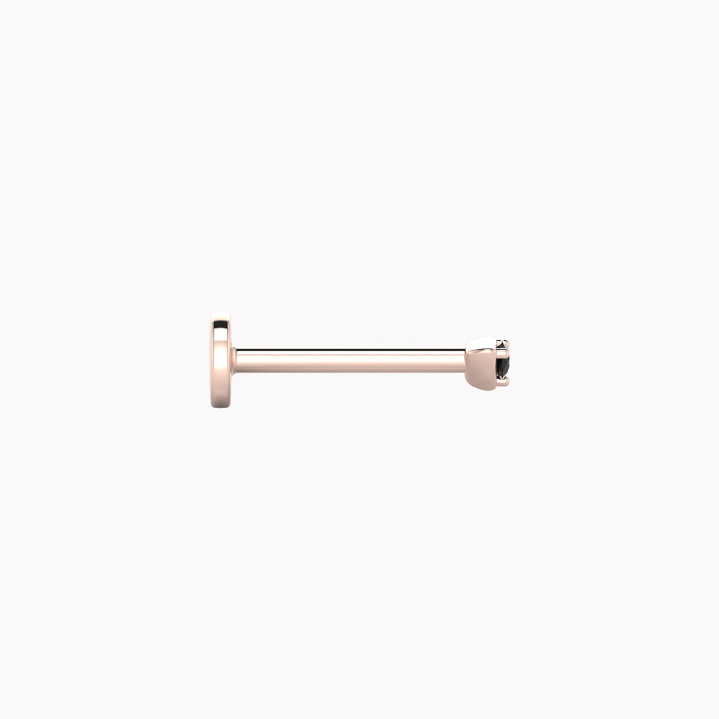 Leda | 18k Rose Gold 8 mm 2 mm Round Black Diamond Piercing