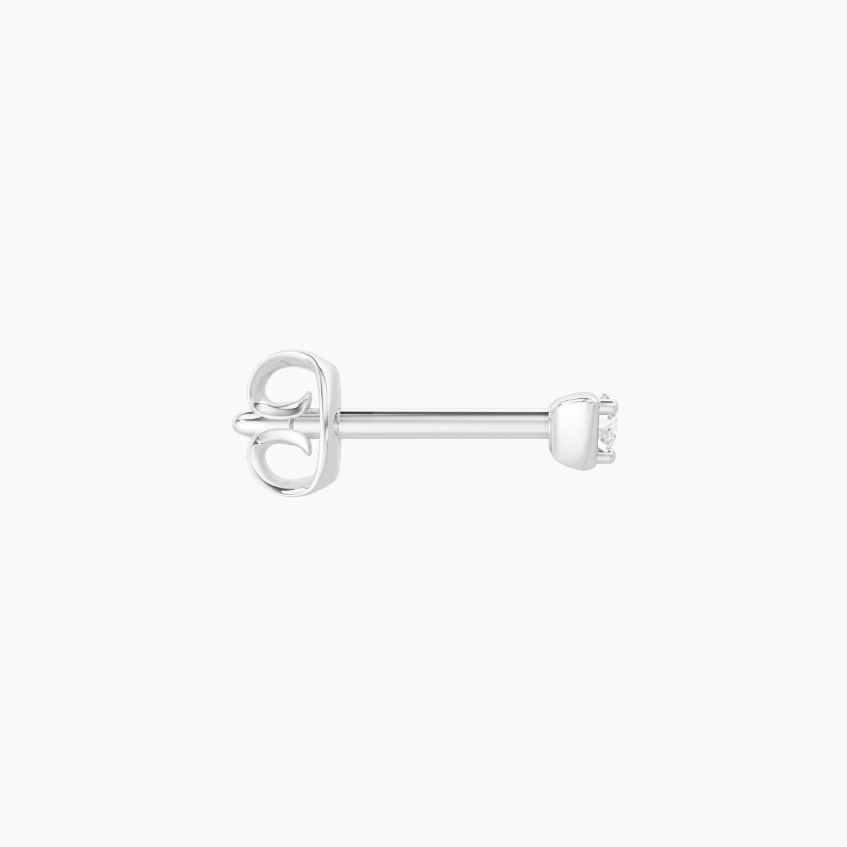 Leda | 18k White Gold 2 mm Round Diamond Earring