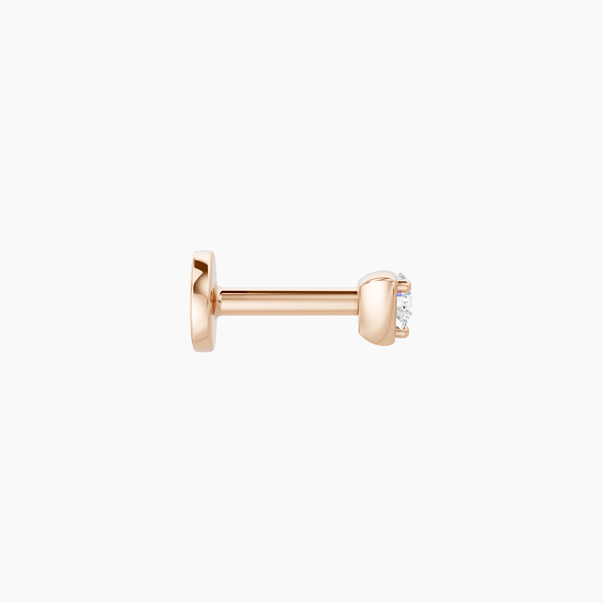 Leda | 18k Rose Gold 3 mm 5 mm Round Diamond Nose Piercing