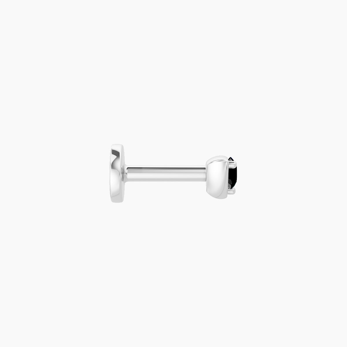 Leda | 18k White Gold 5 mm 3 mm Round Black Diamond Nose Piercing