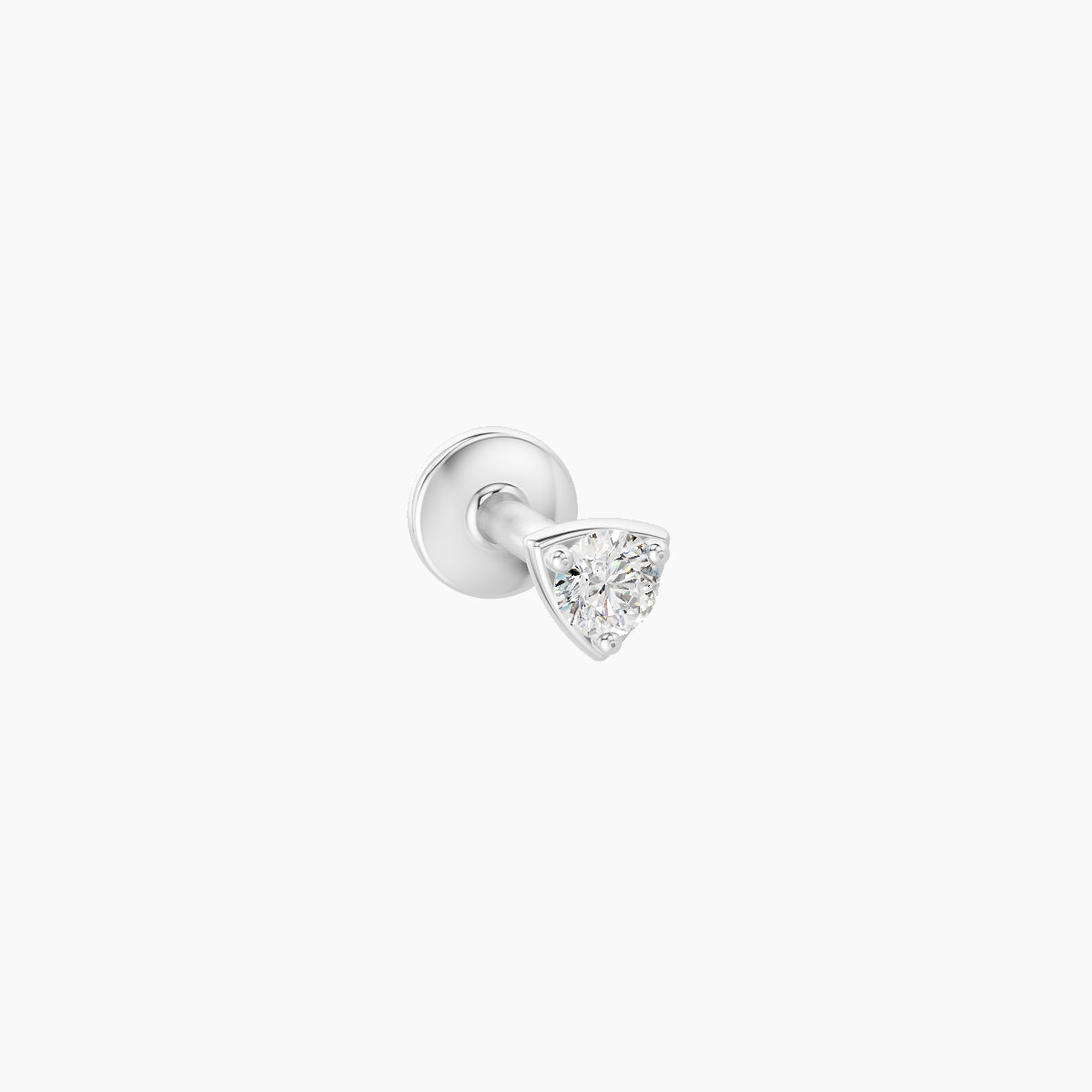 Leda | 18k White Gold 3 mm 5 mm Round Diamond Nose Piercing