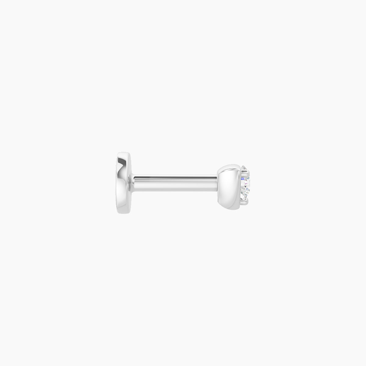 Leda | 18k White Gold 3 mm 5 mm Round Diamond Nose Piercing