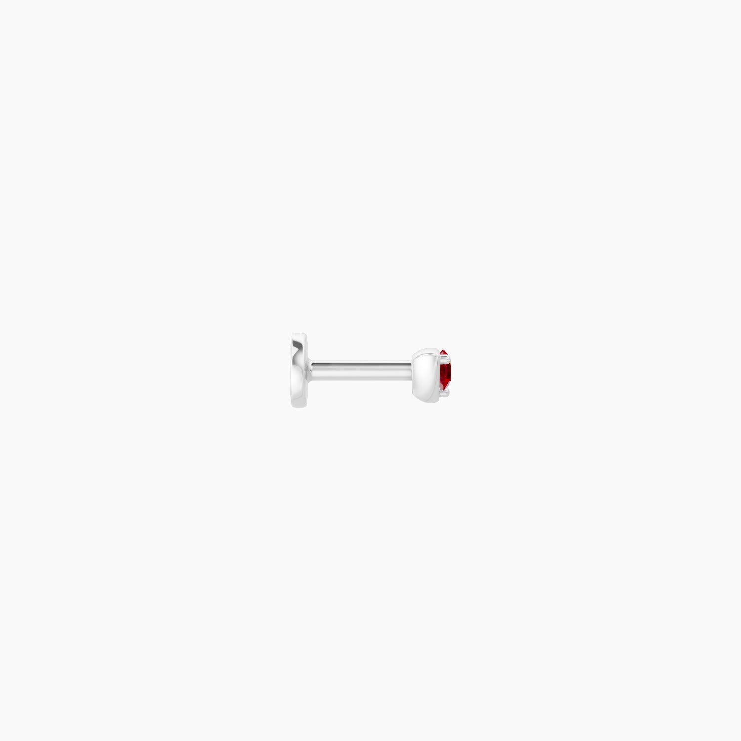 Leda | 18k White Gold 5 mm 3 mm Round Ruby Nose Piercing
