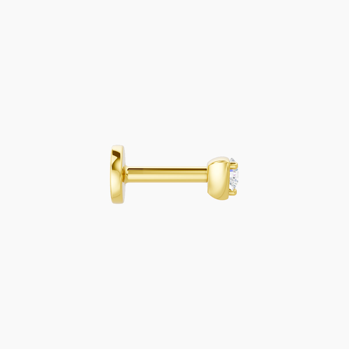 Leda | 18k Yellow Gold 3 mm 5 mm Round Diamond Nose Piercing