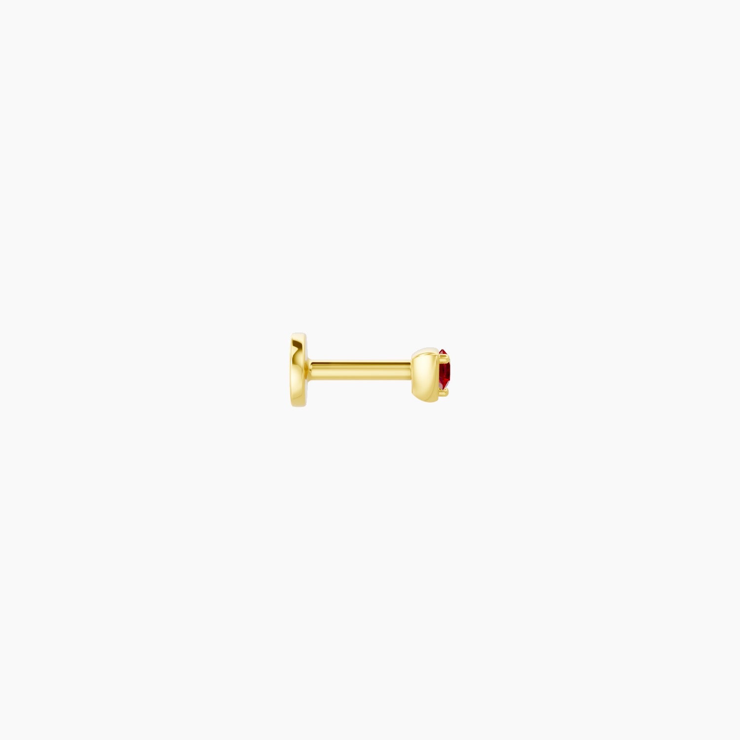 Leda | 18k Yellow Gold 5 mm 3 mm Round Ruby Nose Piercing