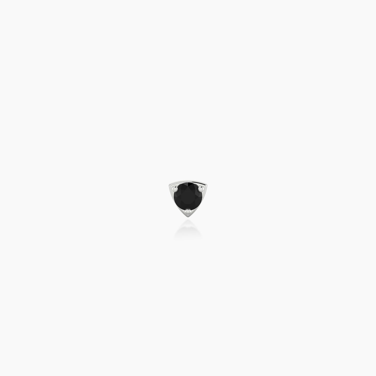 Leda | 18k White Gold 5 mm 3 mm Round Black Diamond Nose Piercing