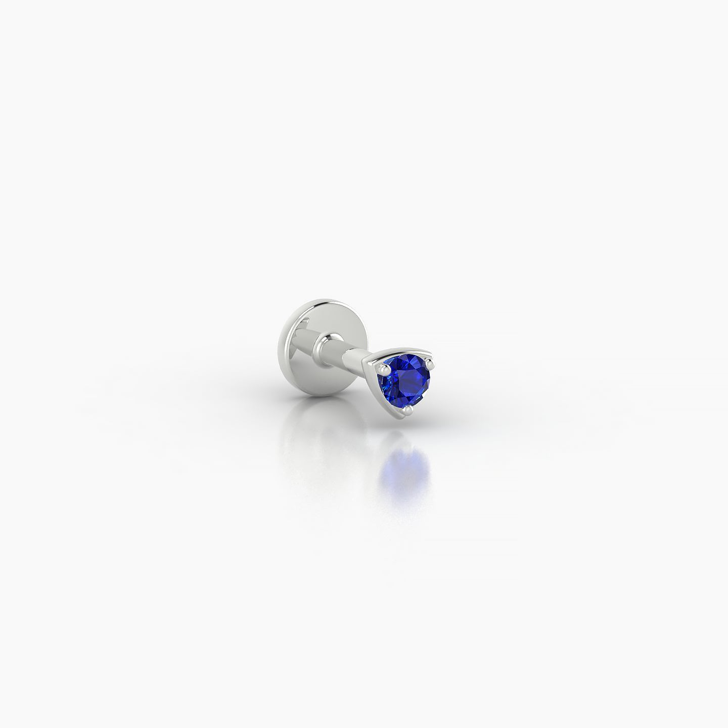 Leda | 18k White Gold 5 mm 3 mm Round Sapphire Nose Piercing