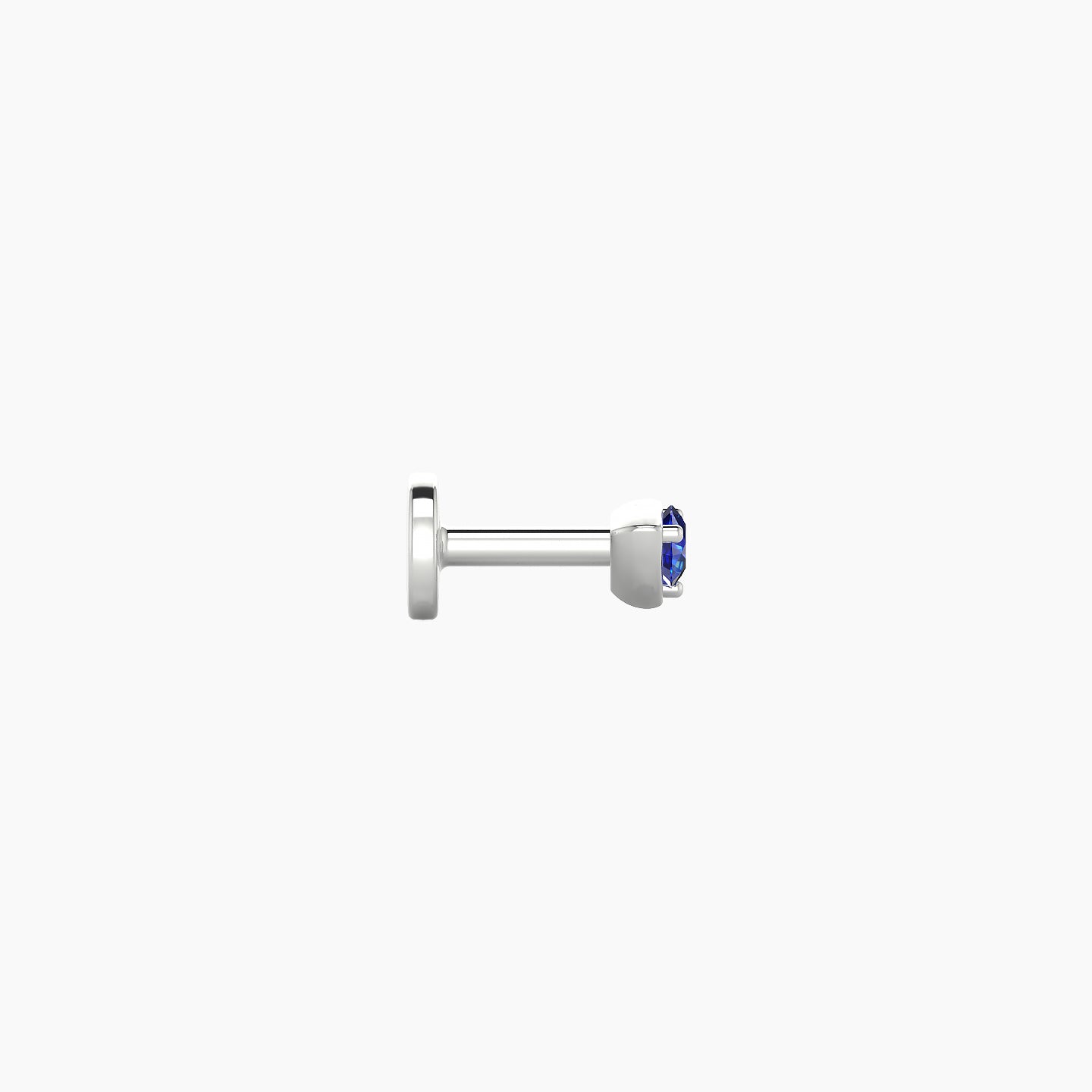 Leda | 18k White Gold 5 mm 3 mm Round Sapphire Nose Piercing
