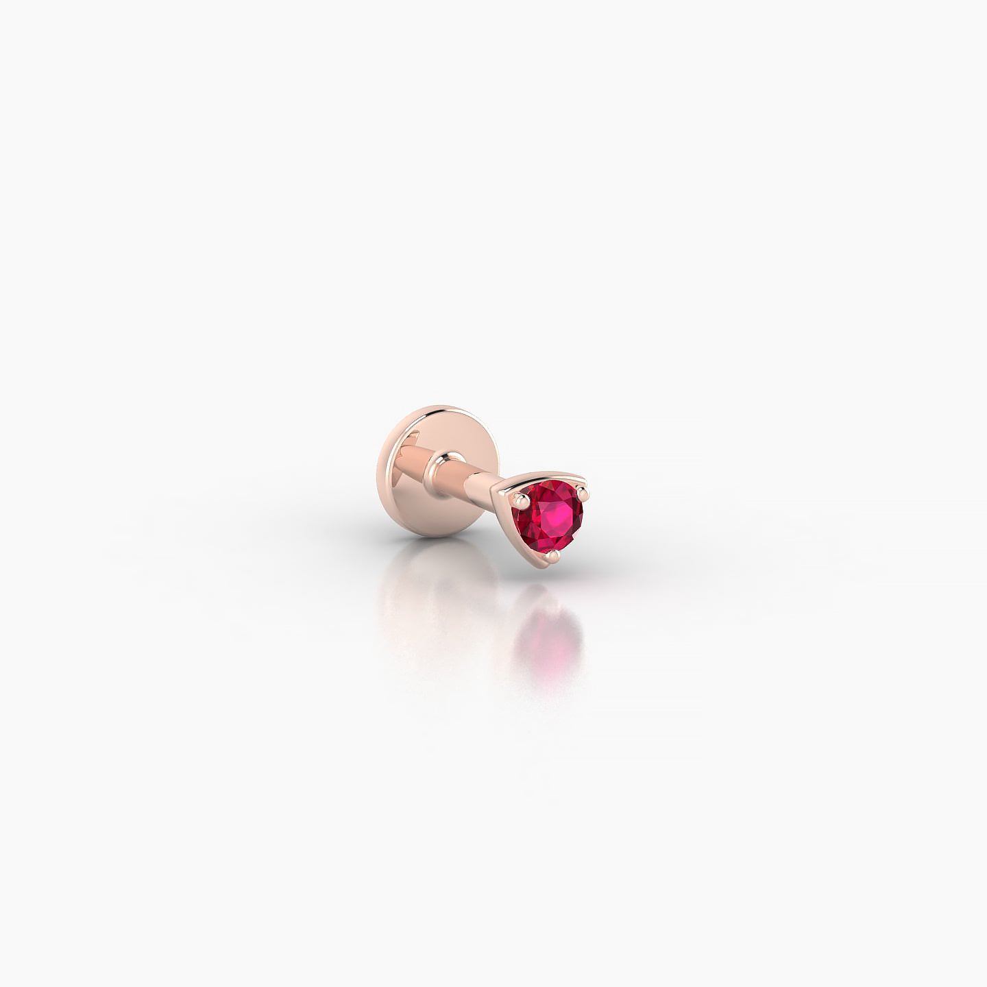 Leda | 18k Rose Gold 5 mm 3 mm Round Ruby Piercing
