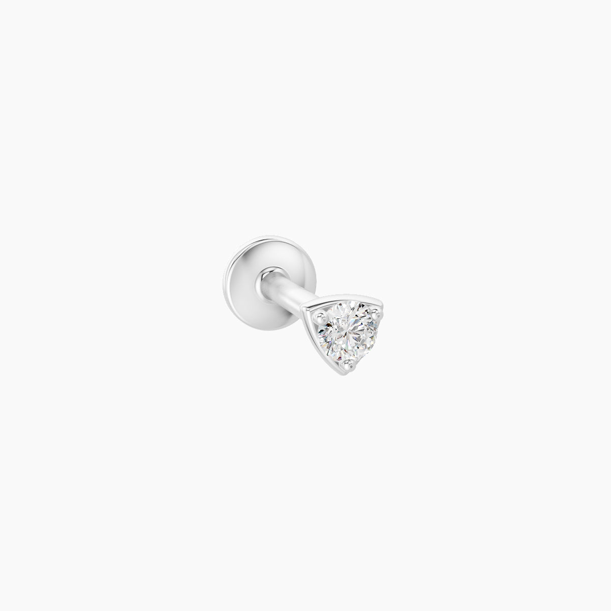 Leda | 18k White Gold 3 mm 6.5 mm Round Diamond Nose Piercing