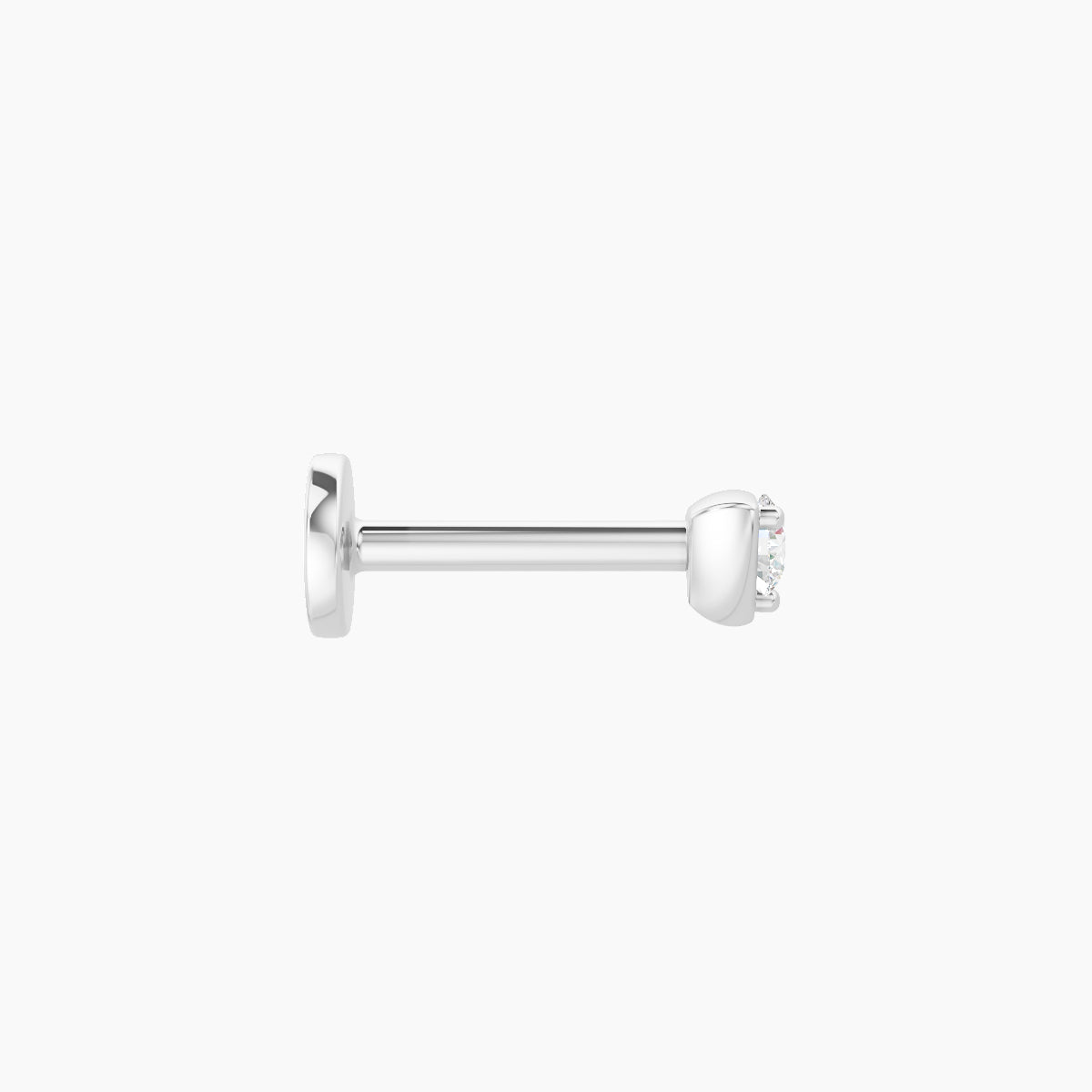 Leda | 18k White Gold 3 mm 6.5 mm Round Diamond Nose Piercing
