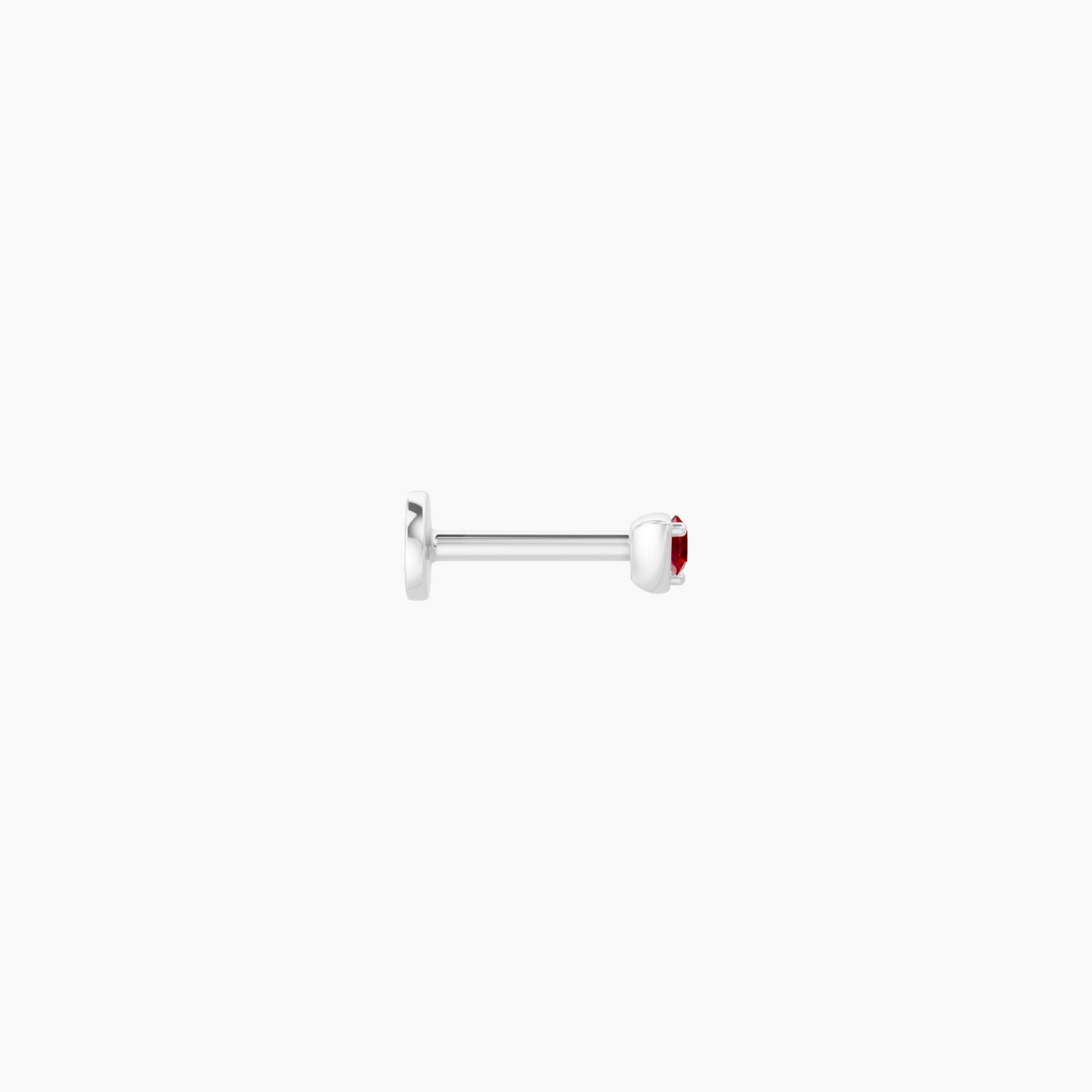 Leda | 18k White Gold 6.5 mm 3 mm Round Ruby Nose Piercing