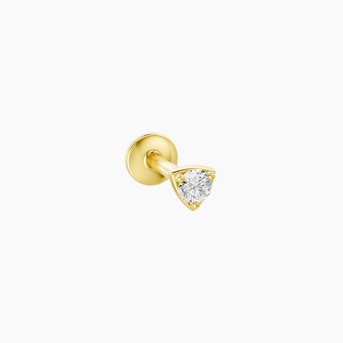 Leda | 18k Yellow Gold 3 mm 6.5 mm Round Diamond Nose Piercing