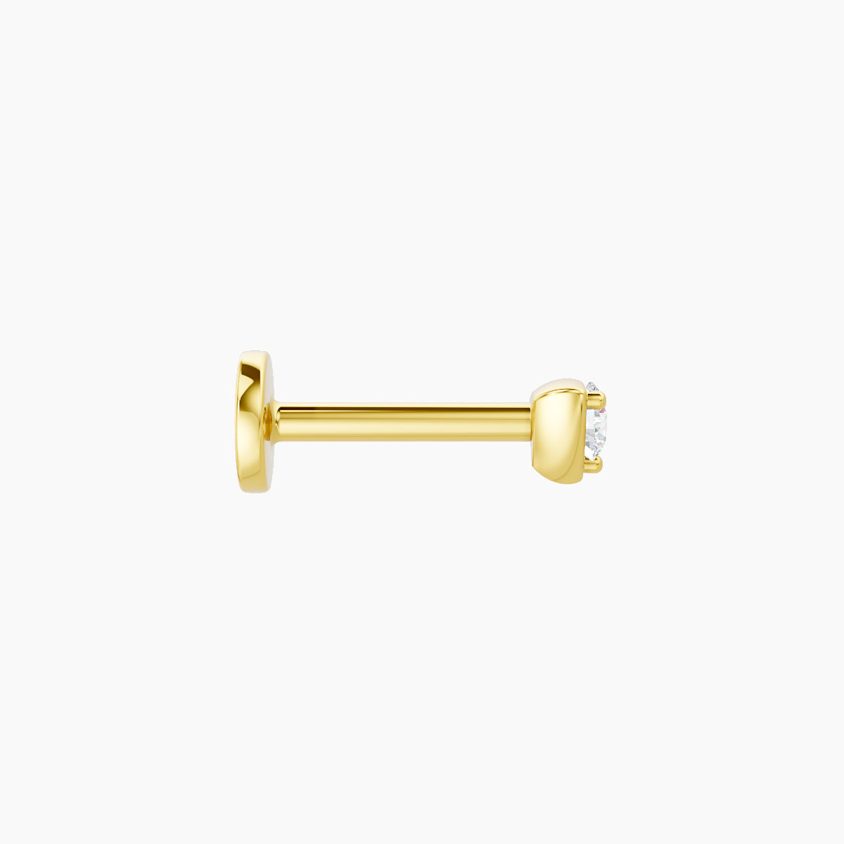 Leda | 18k Yellow Gold 3 mm 6.5 mm Round Diamond Nose Piercing