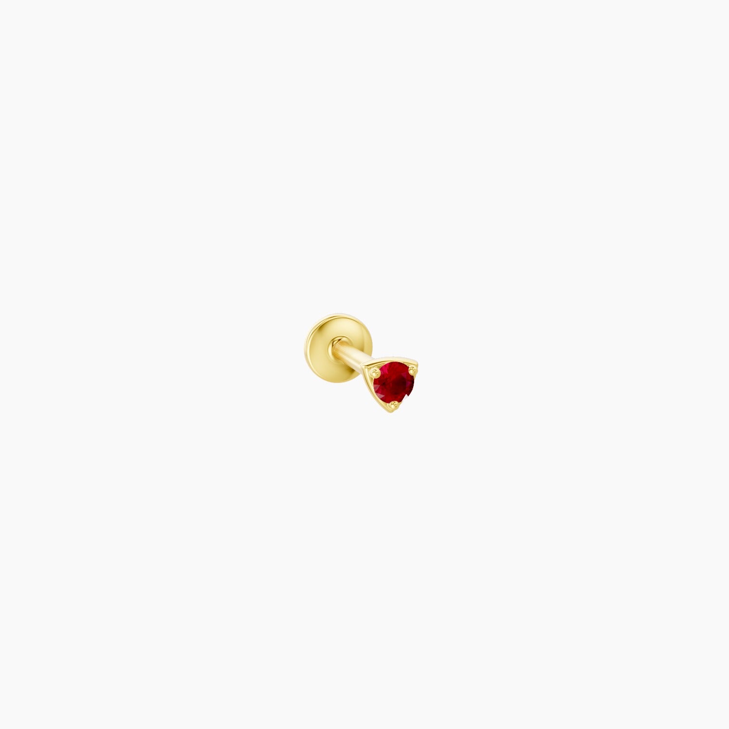Leda | 18k Yellow Gold 6.5 mm 3 mm Round Ruby Nose Piercing