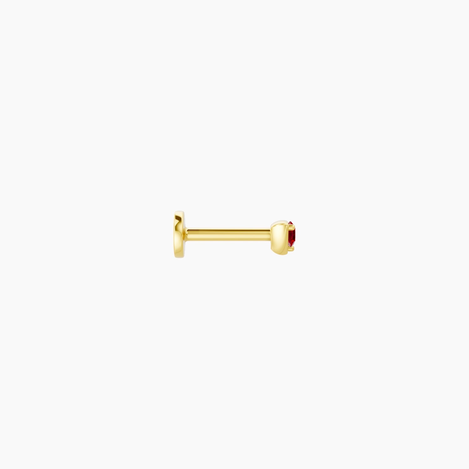 Leda | 18k Yellow Gold 6.5 mm 3 mm Round Ruby Nose Piercing