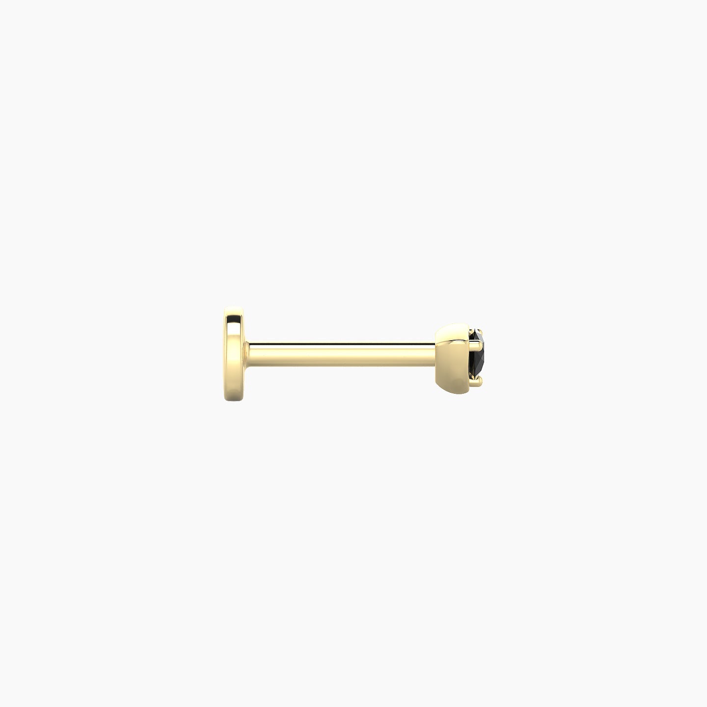 Leda | 18k Yellow Gold 6.5 mm 3 mm Round Black Diamond Nose Piercing
