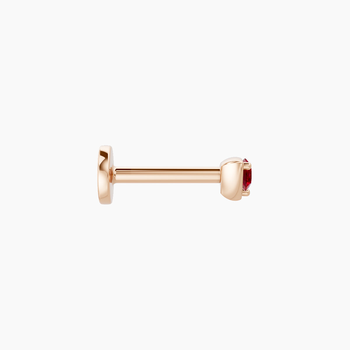 Leda | 18k Rose Gold 6.5 mm 3 mm Round Ruby Piercing