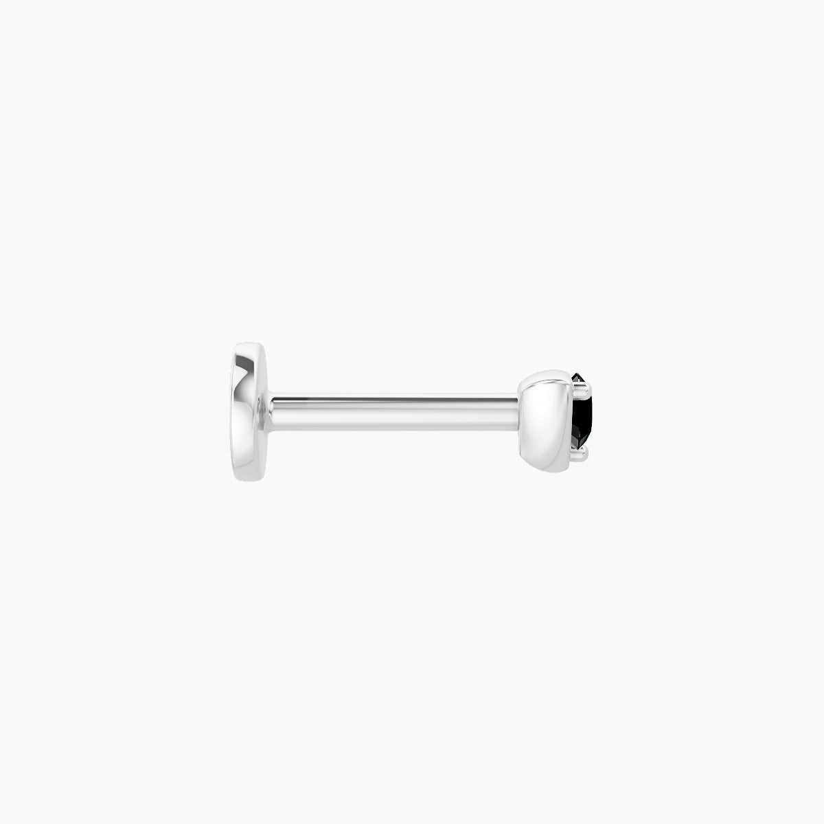 Leda | 18k White Gold 6.5 mm 3 mm Round Black Diamond Piercing