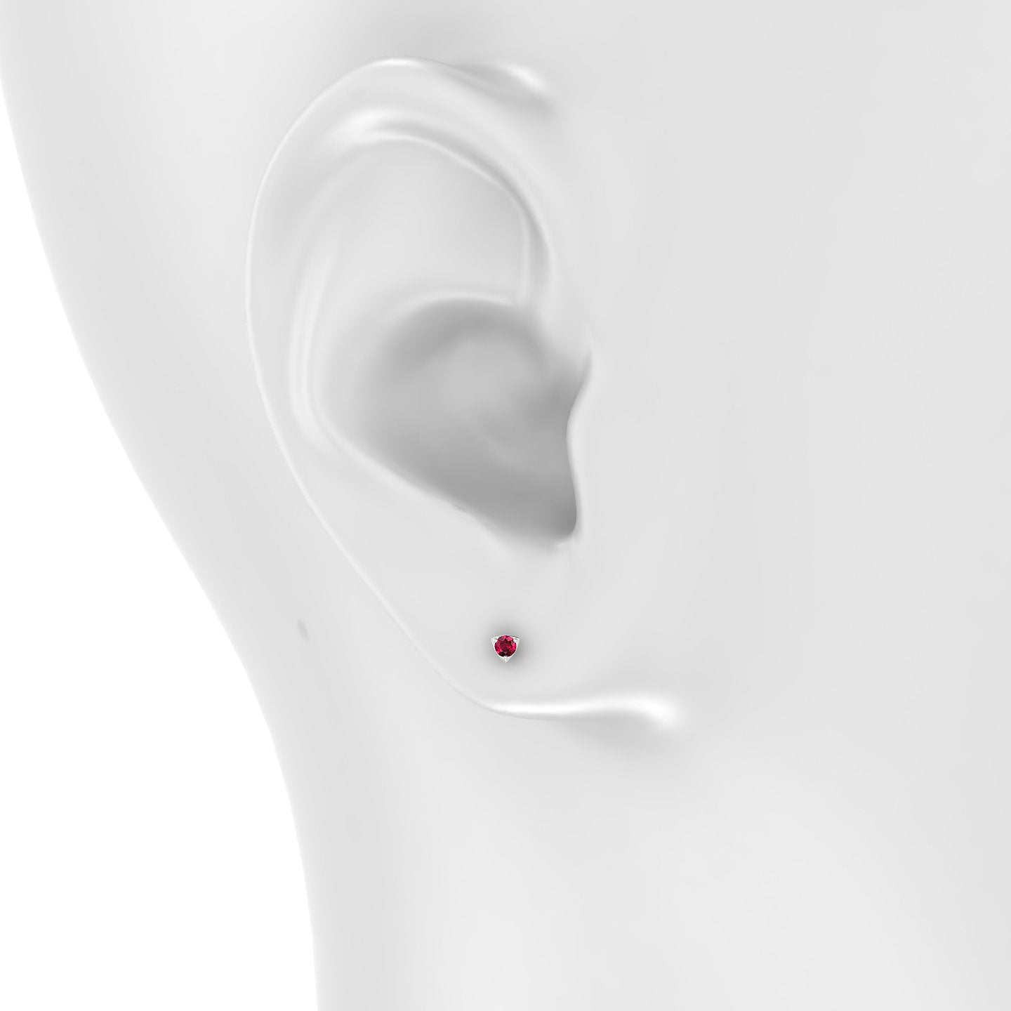 Leda | 18k White Gold 6.5 mm 3 mm Round Ruby Piercing