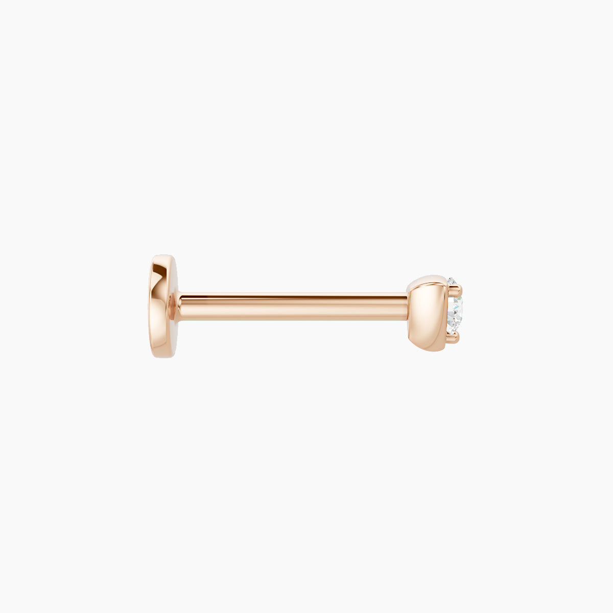 Leda | 18k Rose Gold 3 mm 8 mm Round Diamond Nose Piercing