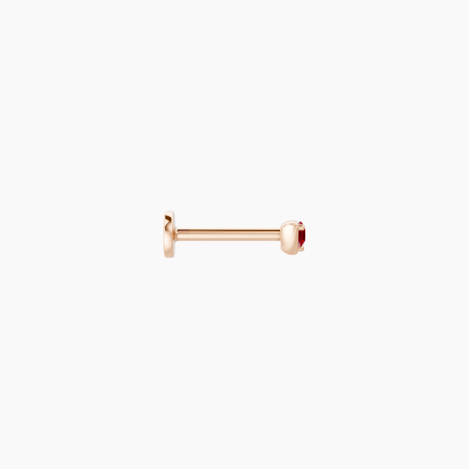 Leda | 18k Rose Gold 8 mm 3 mm Round Ruby Nose Piercing