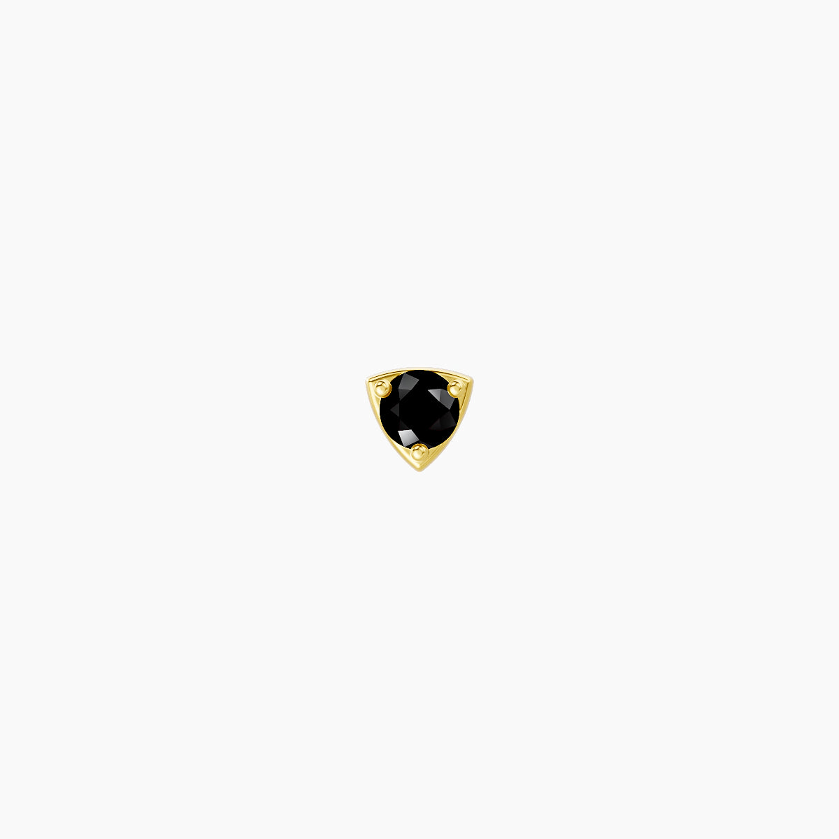 Leda | 18k Yellow Gold 8 mm 3 mm Round Black Diamond Nose Piercing
