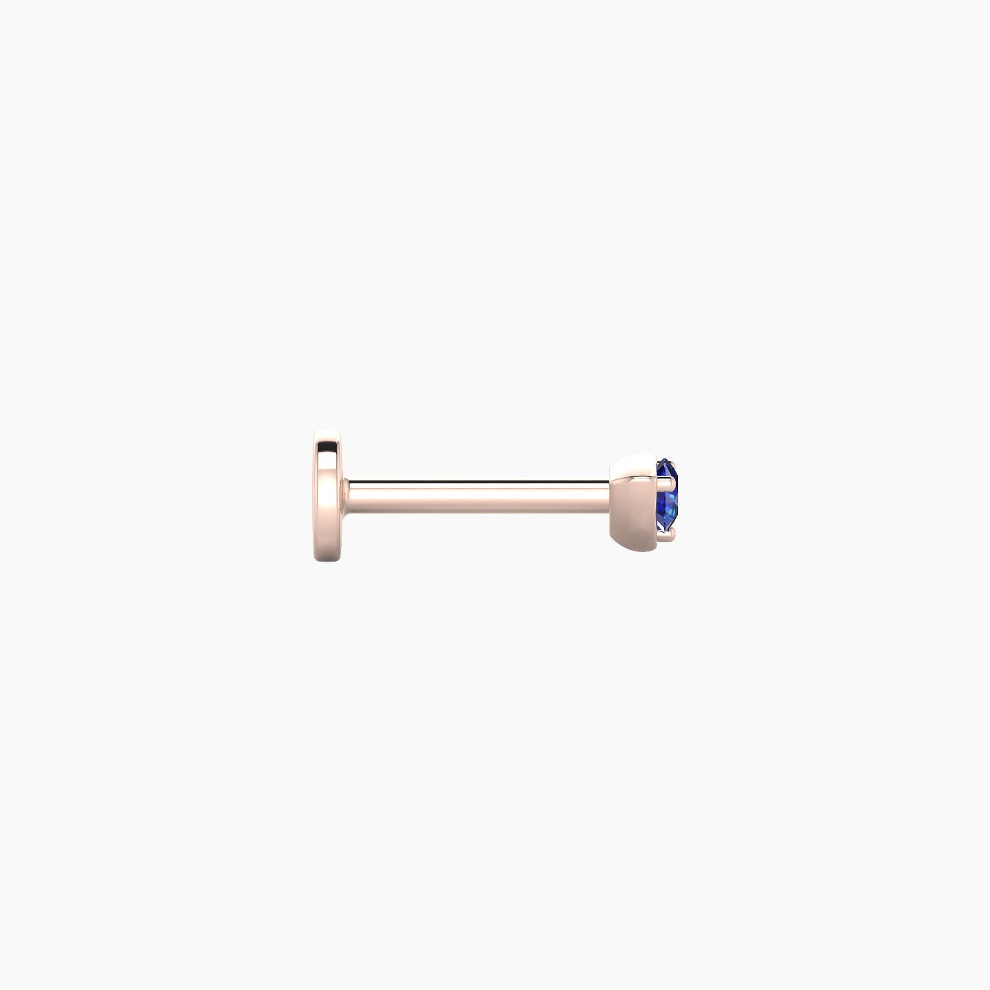 Leda | 18k Rose Gold 8 mm 3 mm Round Sapphire Nose Piercing