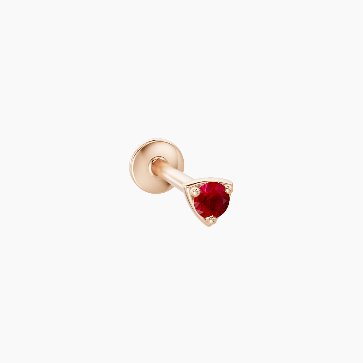Leda | 18k Rose Gold 8 mm 3 mm Round Ruby Piercing
