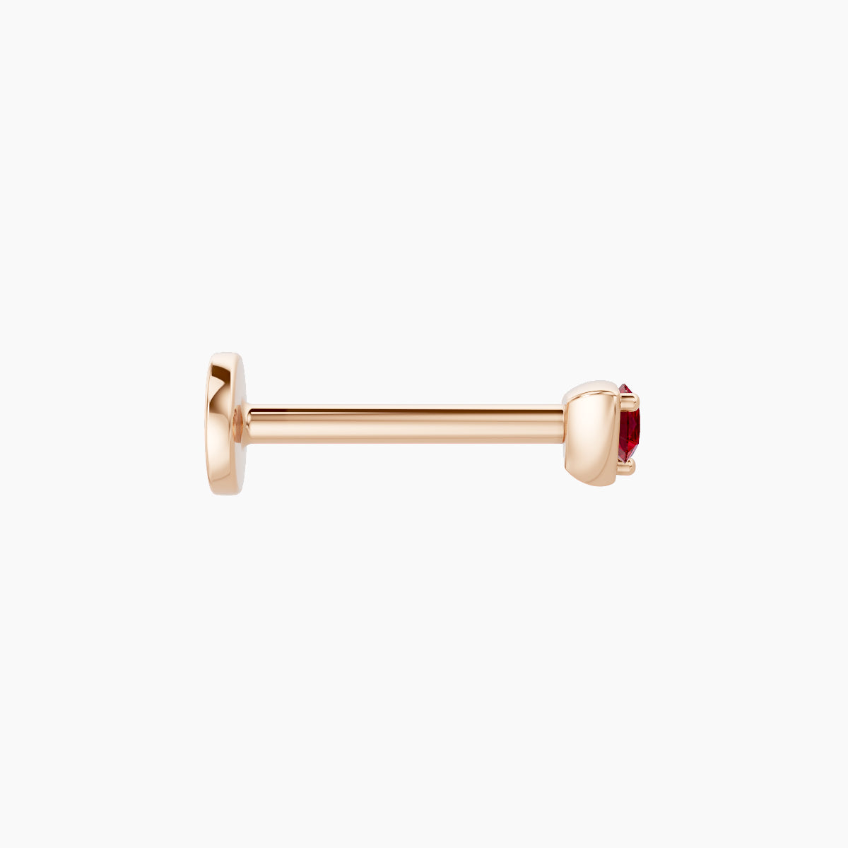 Leda | 18k Rose Gold 8 mm 3 mm Round Ruby Piercing